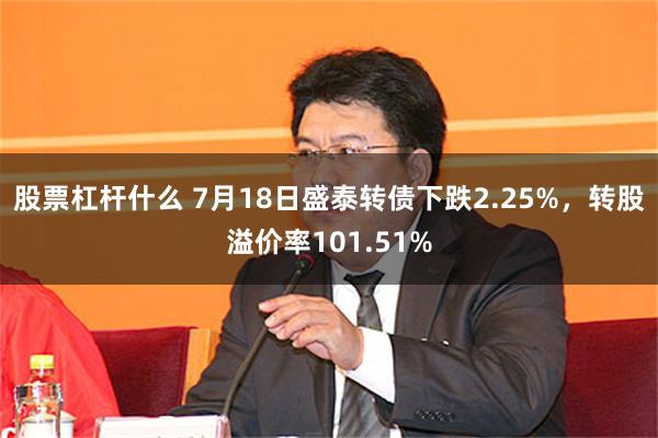 股票杠杆什么 7月18日盛泰转债下跌2.25%，转股溢价率101.51%