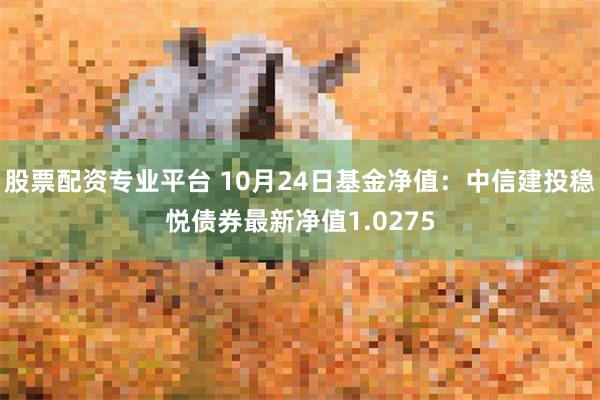 股票配资专业平台 10月24日基金净值：中信建投稳悦债券最新净值1.0275