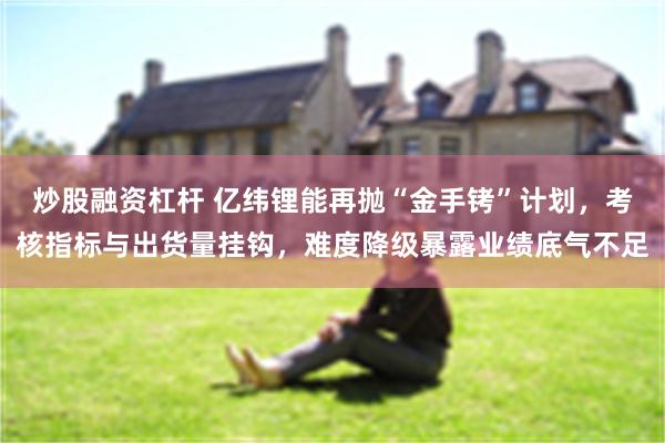 炒股融资杠杆 亿纬锂能再抛“金手铐”计划，考核指标与出货量挂钩，难度降级暴露业绩底气不足