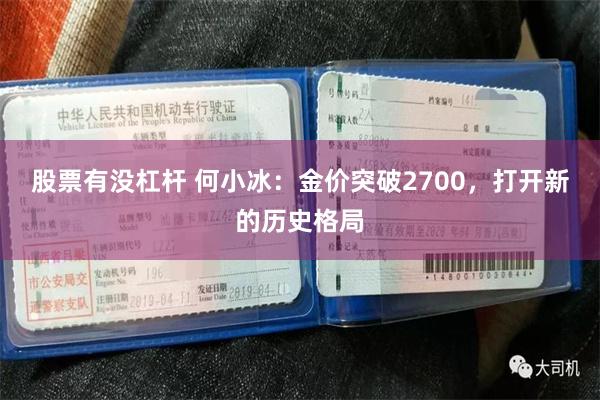 股票有没杠杆 何小冰：金价突破2700，打开新的历史格局